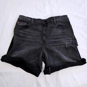 Hudson Jada Passage Black Wash Denim Shorts Cuffed Hem Womens  32"‎ Summer Y2K
